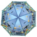 Зонт детский полуавтомат «Ultramarine - Морские жители», 8 спиц, d-100см, длина в слож. виде 65см