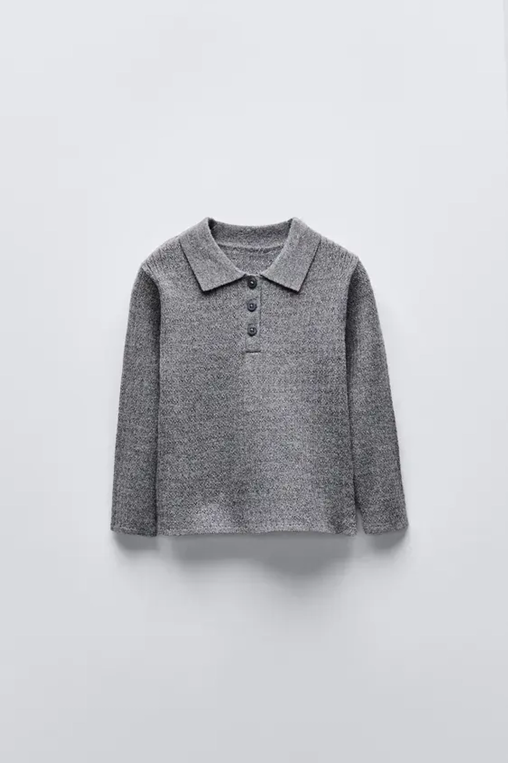 ZARA АЖУРНЫЙ СВИТЕР, СЕРЫЙ С МЕЛАНЖЕВЫМ ЭФФЕКТОМ