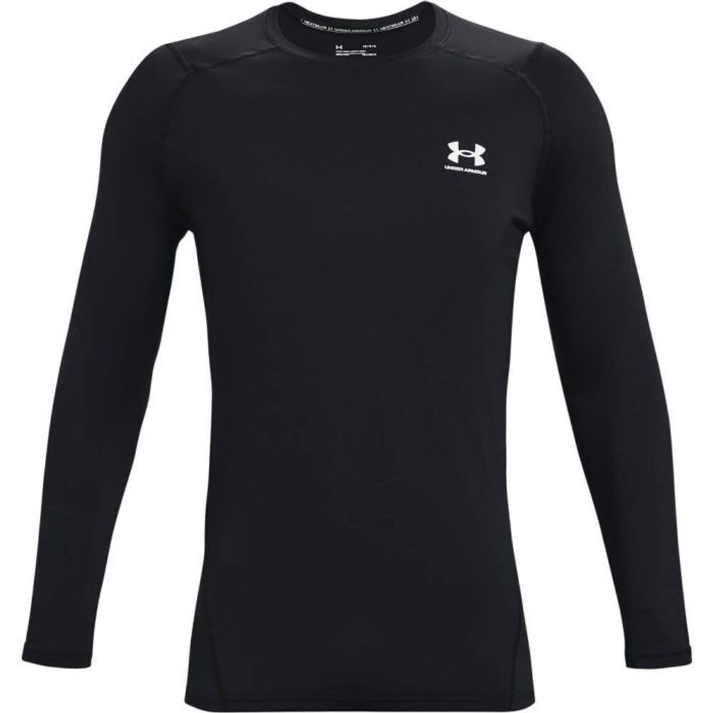 Мужская теннисная футболка теннисная Under Armour Men's HeatGear Armour Fitted Long Sleeve - black/white
