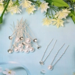 Шпильки для волос в тубе 20шт «Hair Beauty», стразик и жемчужинка, цвет как на фото, d-0.5см