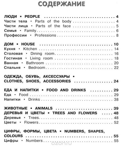 Английский словарь для малышей в картинках