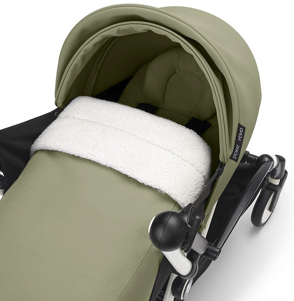 Коляска Stokke YOYO3 Newborn Pack рама белая White 2 в 1 Olive