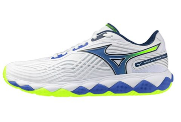 Мужские теннисные кроссовки Mizuno Wave Enforce Tour 2 AC - white/dazzling blue/light yellow