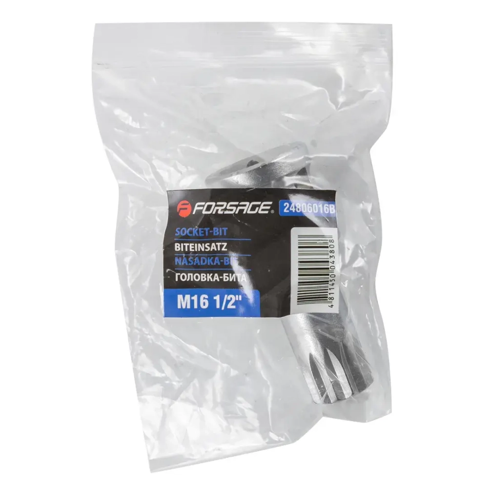 Головка-бита SPLINE с отверстием M16 (L-60мм)1/2'' Forsage F-24806016B