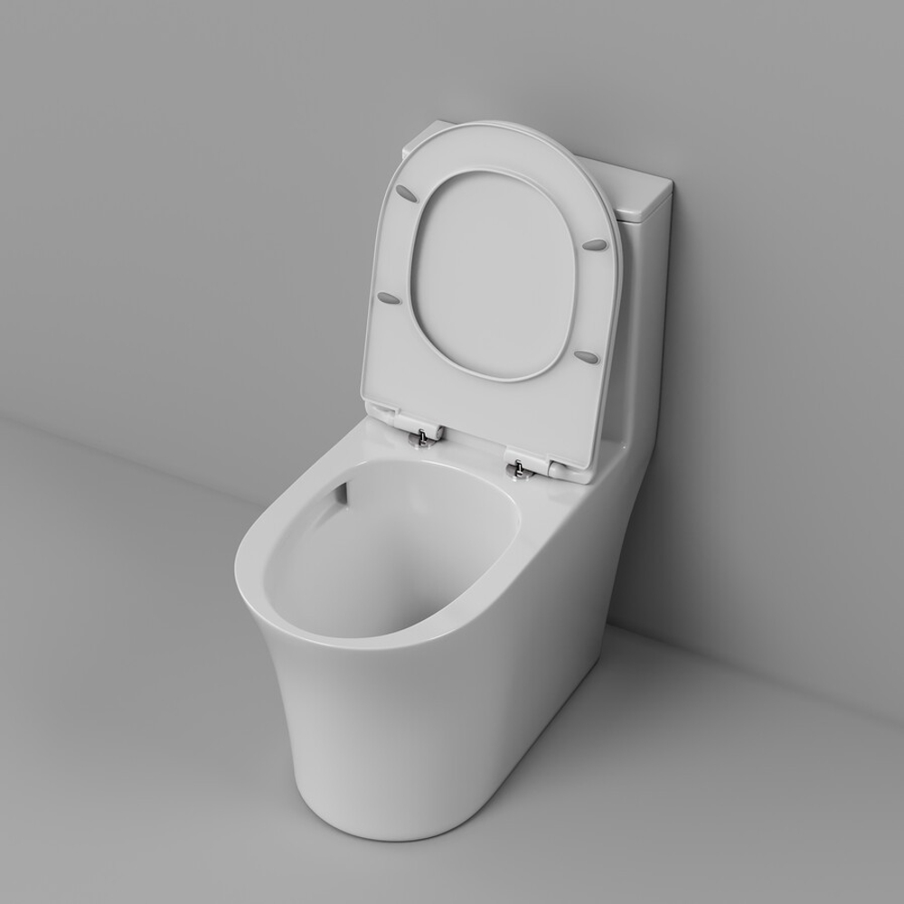 Унитаз напольный Grossman Thin Rim GR-5607SQ (656х370х796) тонкий ободок,белый,моноблок с тонкой крышкой,микролифт,смыв торнадо,1 место