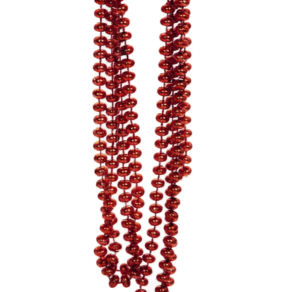 Бусы на ёлку 2,0 м «Жемчуг» 0,68 см, Красный