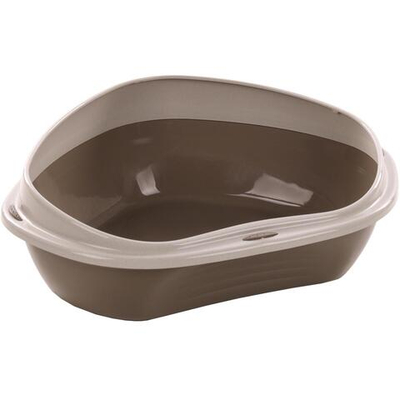 Туалет для кошек SADIO угловой 58,5 x 48 x 20,5 см, тёмно-серый, Flamingo