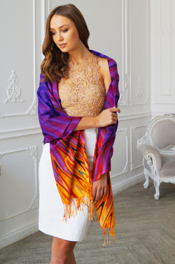 LIGVIANNI Палантин Kerchief Purple