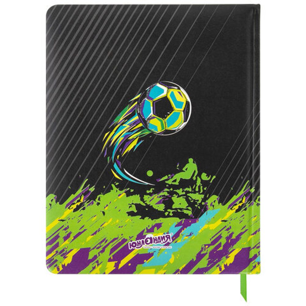Дневник 1-4 класс 48 л., кожзам (твердая с поролоном), печать, аппликация, ЮНЛАНДИЯ, "Футбол", 106213