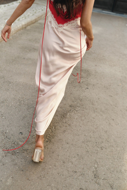 Платье комбинированное redpnk