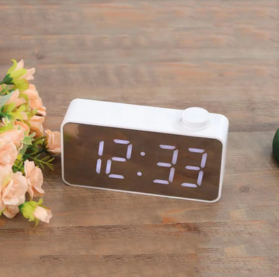 Часы зеркальные LED MIRROR DS-9043/6 White