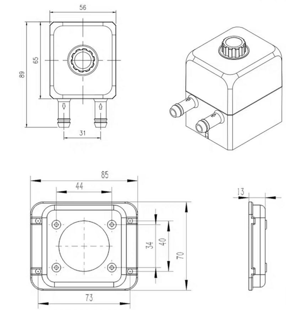 Бесшумный водяной насос 24В-300T