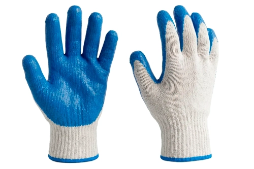 Перчатки трикотажные с синим латексным обливом Samtools