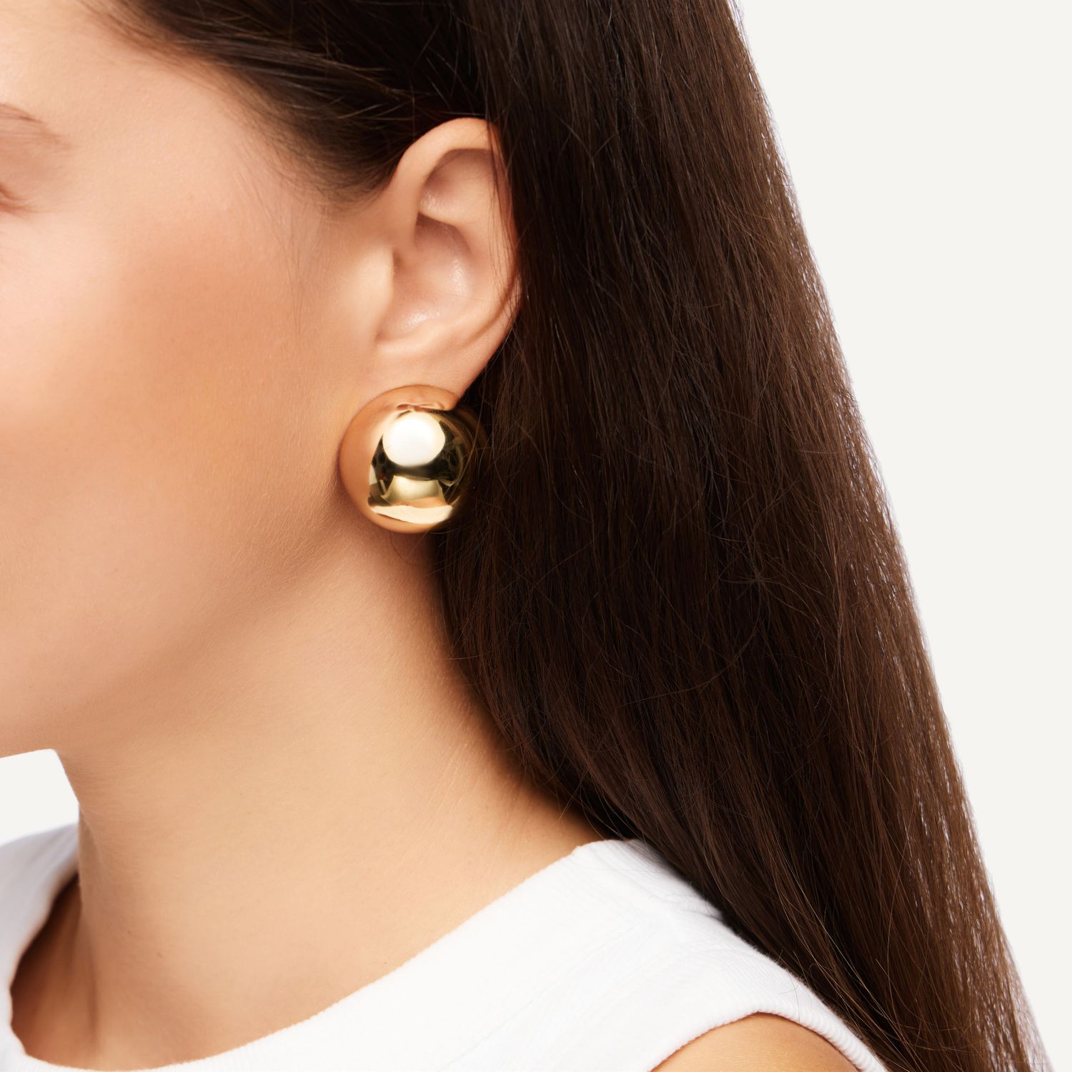 Клипсы Plain Dot Earrings - Gold