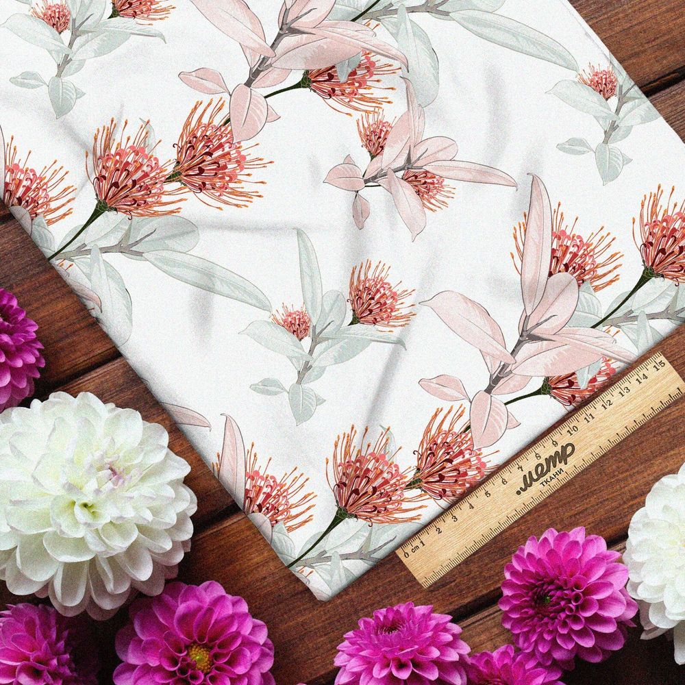 Ткань интерлок очаровательный фантастический цветок