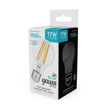 Лампа 17W 4100К E27 10212272 Basic Filament Gauss