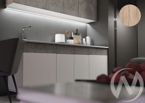 Кухня Оливия NEW 2;0м (белый/белый глянец холодный; мрамор глянец/сонома)