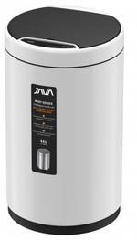 Ведро для мусора СЕНСОРНОЕ (круг. БЕЛЫЙ) 12л. JAVA