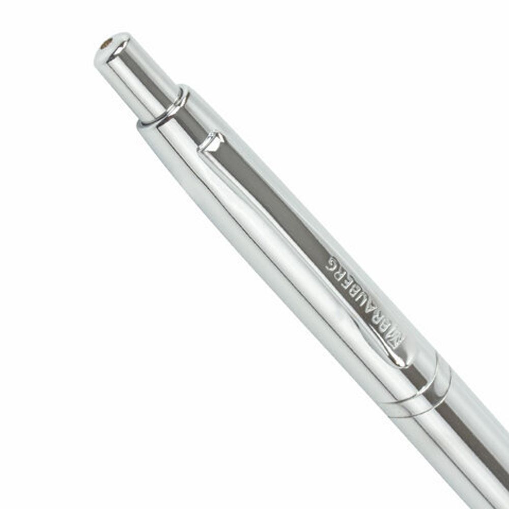 Ручка подарочная шариковая BRAUBERG Opera, СИНЯЯ, корпус серебристый с хромированными деталями, линия письма 0,5 мм, 143486