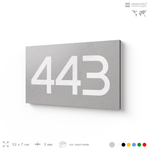 Номер на дверь 443, табличка на дверь для офиса, квартиры, кабинета, аудитории, склада, серая 120х70 мм, Айдентика Технолоджи