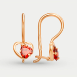 Серьги детские с фианитами из красного золота 585 пробы (арт. 002505-1120)