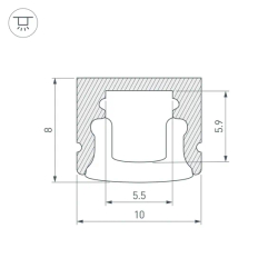 Профиль ARH-MINI5-2000 ANOD (Arlight, Алюминий) 018827
