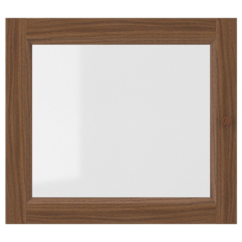 IKEA OXBERG  (ИКЕА ОКСБЕРГ)  -  Стеклянная дверь, коричневый орех, 40x35 см