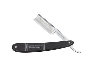 Опасная бритва Dovo Barbarossa, ручка - эбеновое дерево, 6/8", 1/1, с инкрустацией цвета серебра