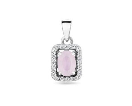 Подвеска из серебра с розовым кварцем