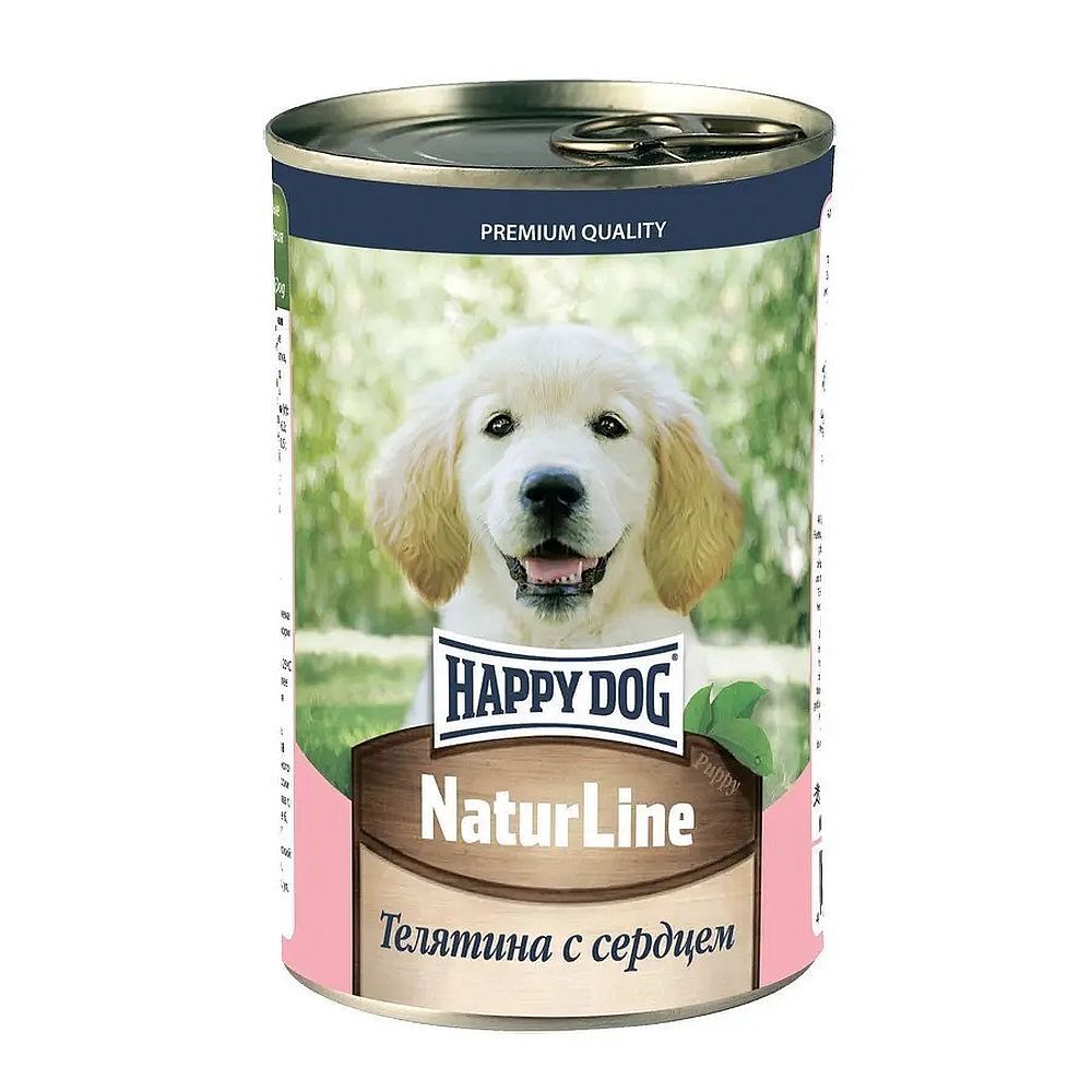Happy Dog Natur Line консервы с Телятиной и сердцем для щенков 410г