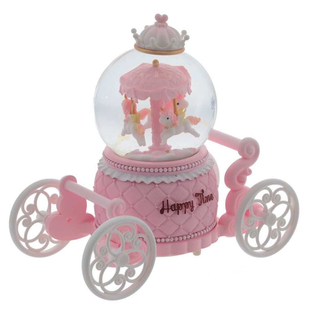 GAEM Фигурка декоративная "Карусель" в стекл шаре (муз, подсвет, вьюга, 2xAAA н/п), D8 см, L17 W9 H17 см
