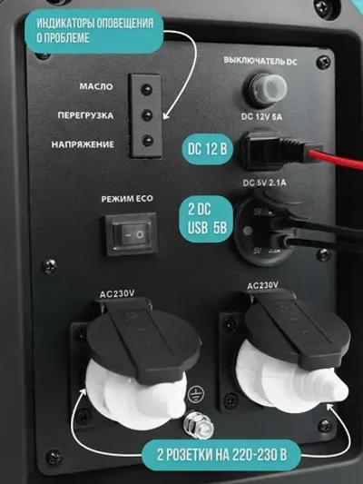 Инверторный электрогенератор бензиновый SUPER GEN WX-B700 2,5 кВт 4-тактный