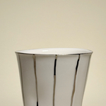 Стакан бумажный белый с полосками, золото, 220мл