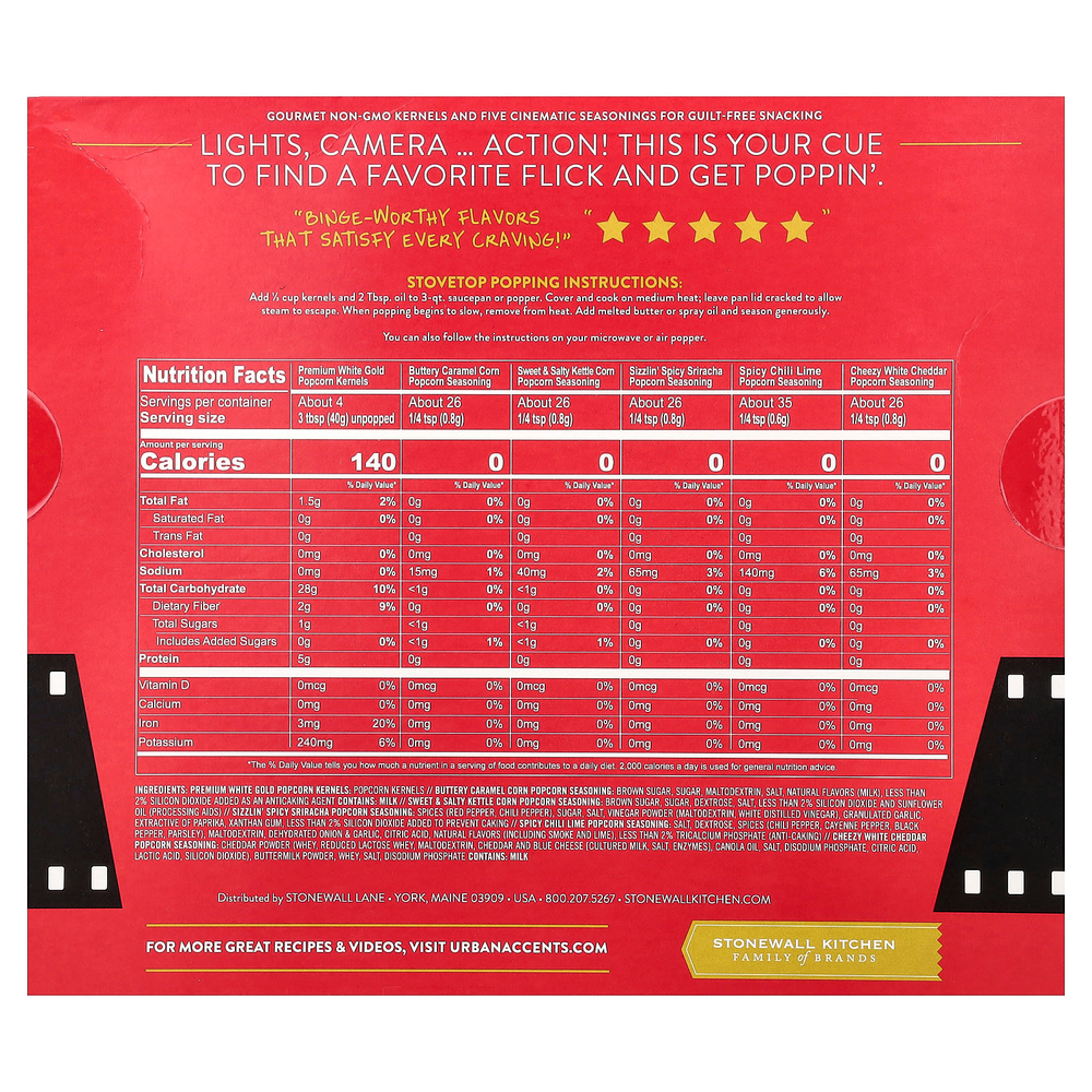 Urban Accents, Box Office Hits, набор для попкорна, 8 шт.