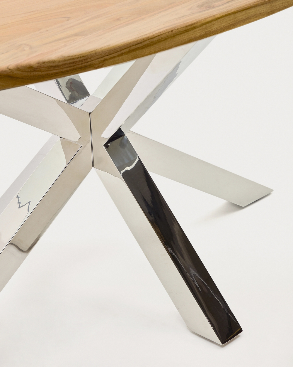 Овальный стол ARYA Argo из массива акации и нержавеющей стали 200x100