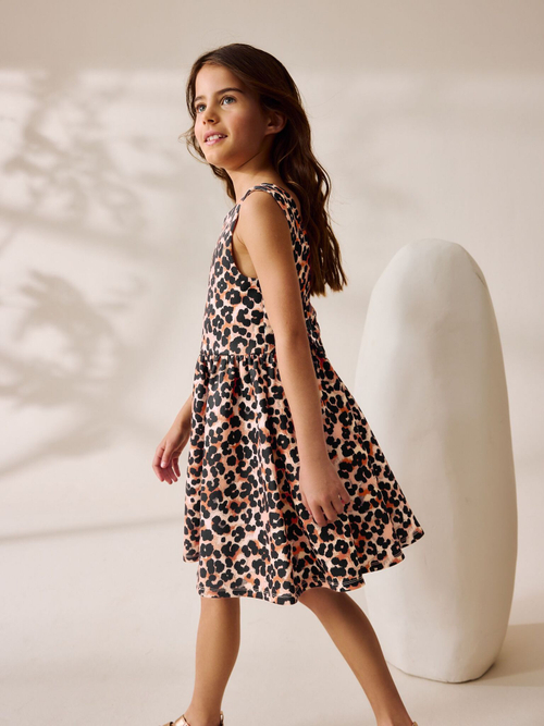 Платье для девочки Next F37-952, Коричневый, Черный