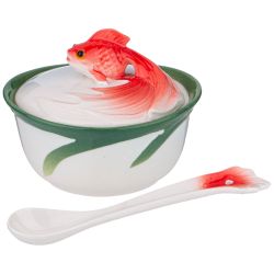 ИКОРНИЦА LEFARD "ЗОЛОТАЯ РЫБКА" С КРЫШКОЙ И ЛОЖКОЙ 10*10*9 СМ (КОР=36ШТ)