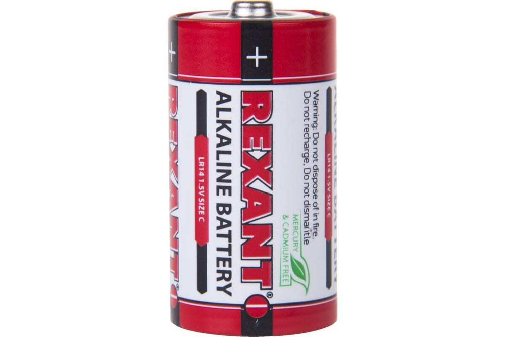 Алкалиновая батарейка REXANT тип С, LR14 2 шт 30-1014