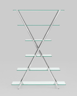 Стеллаж Гейт прозрачное стекло сталь серебро