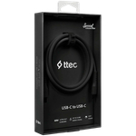 ttec USB-C - USB-C 60W PD/QC Fast Charging/Data Cable, 120cm, Black
