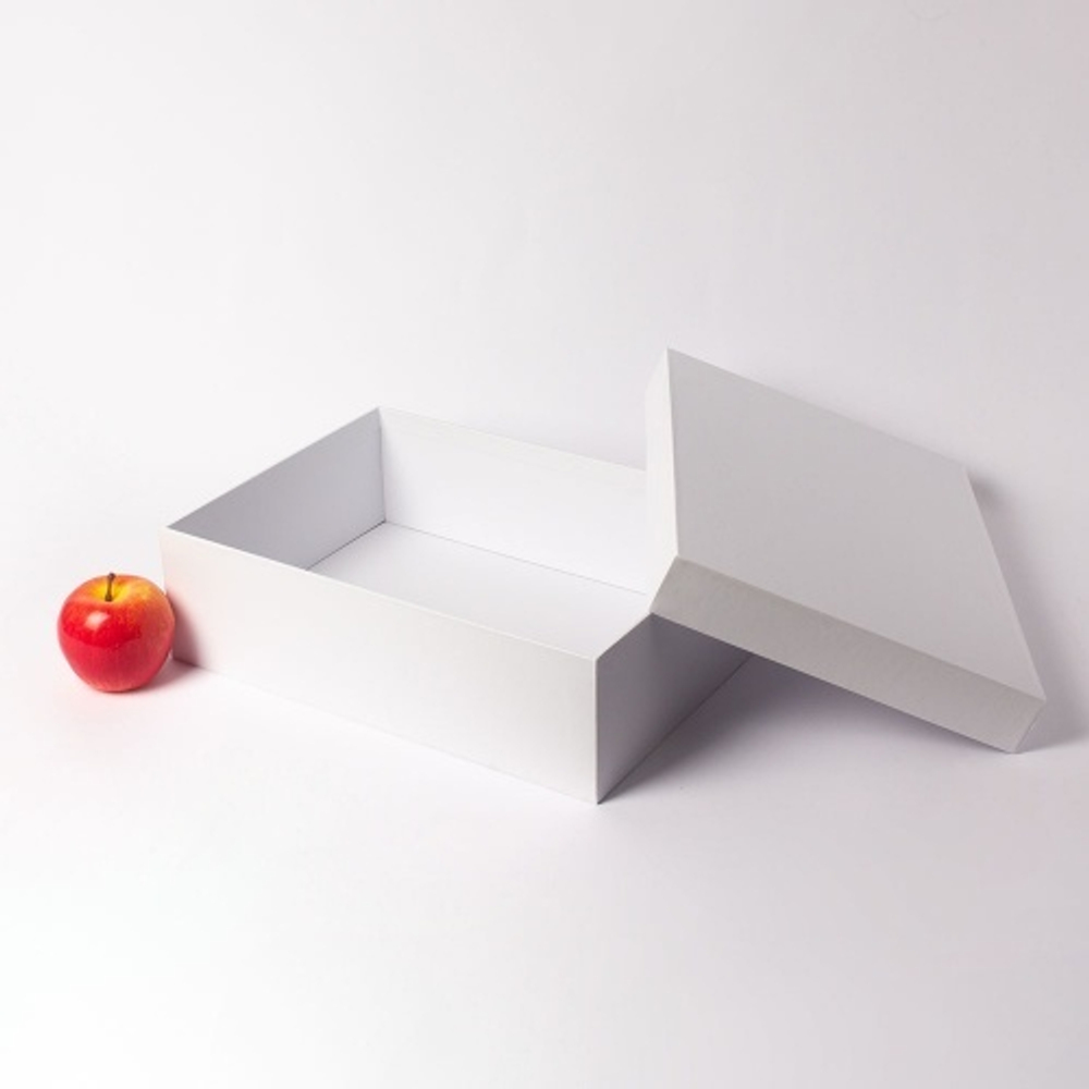 Коробка крышка-дно 35х10х25, белый, меловка, матовая ламинация