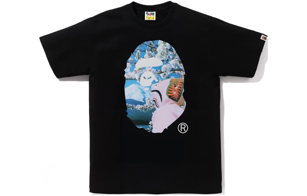 A Bathing Ape Sakura Ape Head Photo I Tee