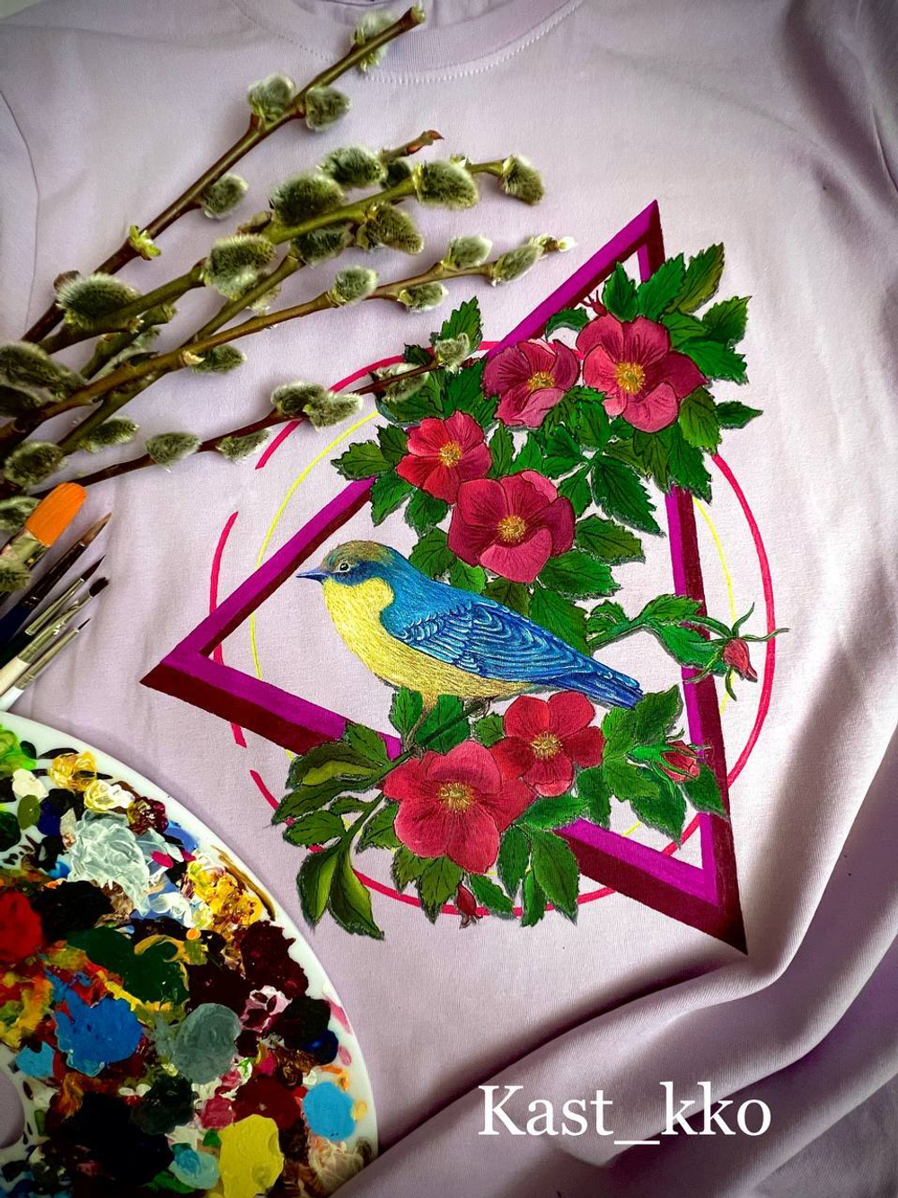 Краска по ткани и обуви, одежды акриловая «Зелёная»