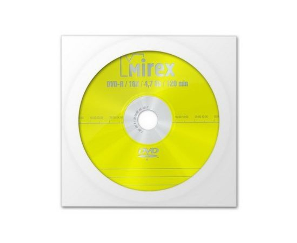 Диск Mirex DVD-R 4,7Gb 16x в бумажном конверте с окном