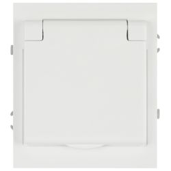 Розетка ЭРА Arktik 16-2103-08 с заземлением 2P+E Schuko со шторками с крышкой 16А-250В белый матовый | Эра Arktik