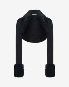 Болеро из трикотажной ткани с мехом