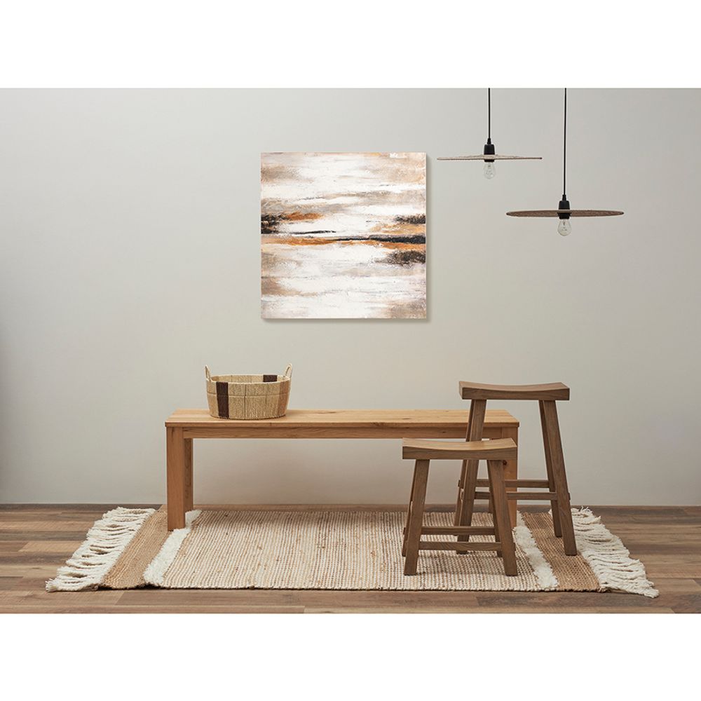 Панно декоративное с ручной росписью By Feel, 80х80 см, бежевое