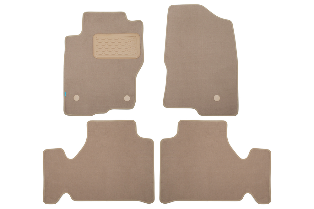 Коврики в салон для NISSAN Navara АКПП 2010-2015, пикап, 4 шт. (текстиль, бежевые) KLEVER04362222112KH
