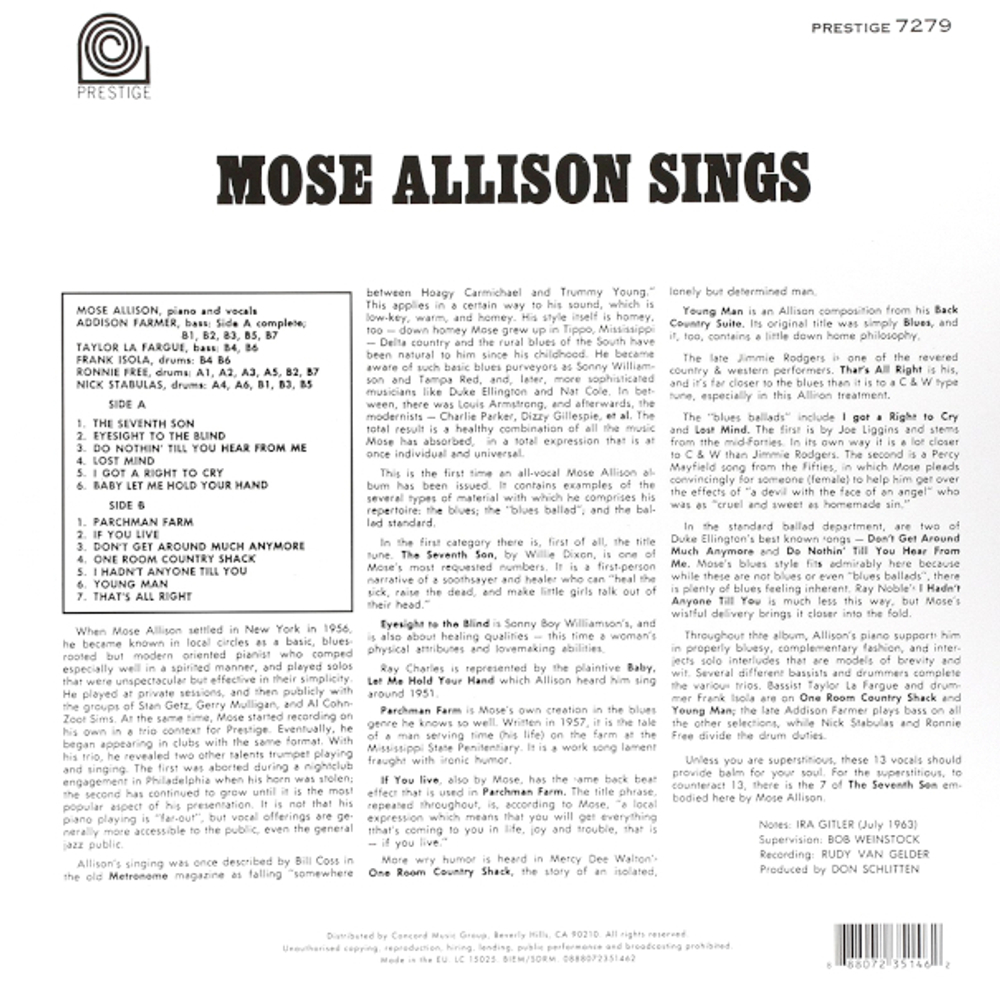 Mose Allison / Mose Allison Sings (LP)