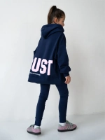 Костюм для девочки, толстовка и леггинсы, синий